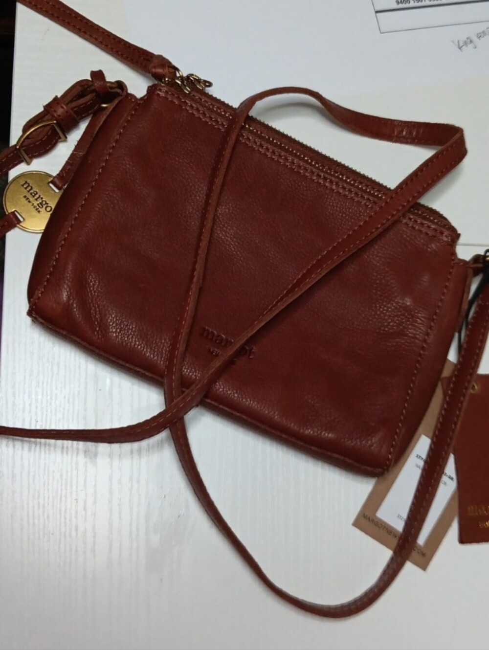 NWT Margot New York Genuine Leather Crossbody Bag
